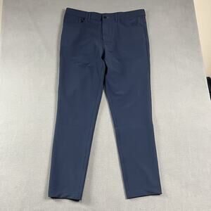 Public Rec All Day Pants Mens Actual 38x32 Navy Blue Slim Fit Performance
